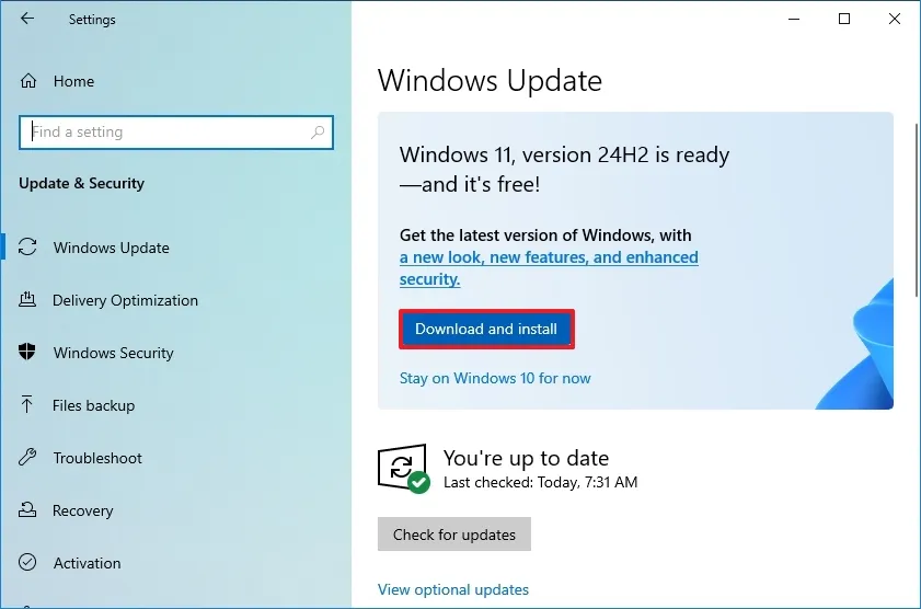 Windows 10 upgrade to Windows 11 24H2