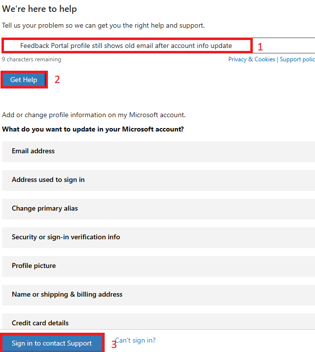 MS feedback portal has wrong email address - Microsoft Q&A