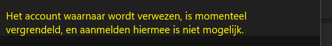 Foutmelding wachtwoord