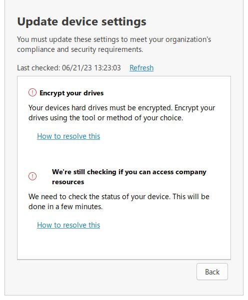 Intune portal app in ubuntu 22.04LTS says disk is not encrypted but the ...