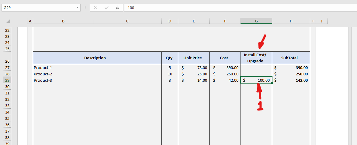 How do I make an invoice with columns that can be added or removed ...