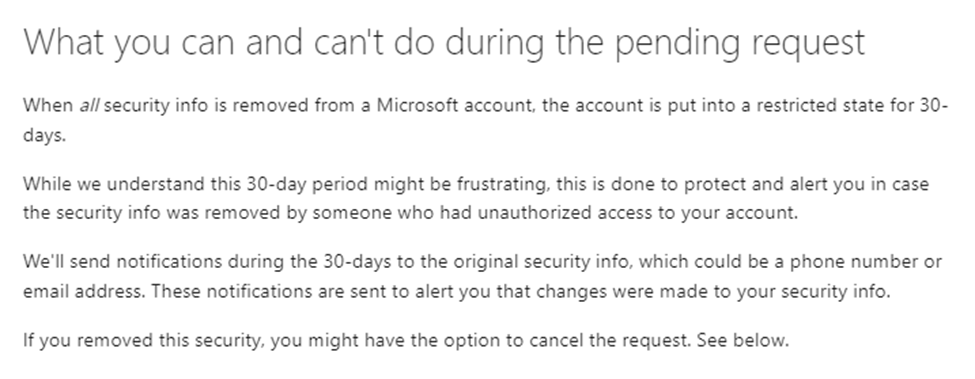 Account security Time lag - Microsoft Q&A