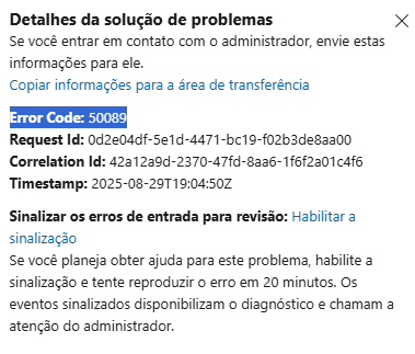 もも ERRO 50089 - Microsoft Q&A