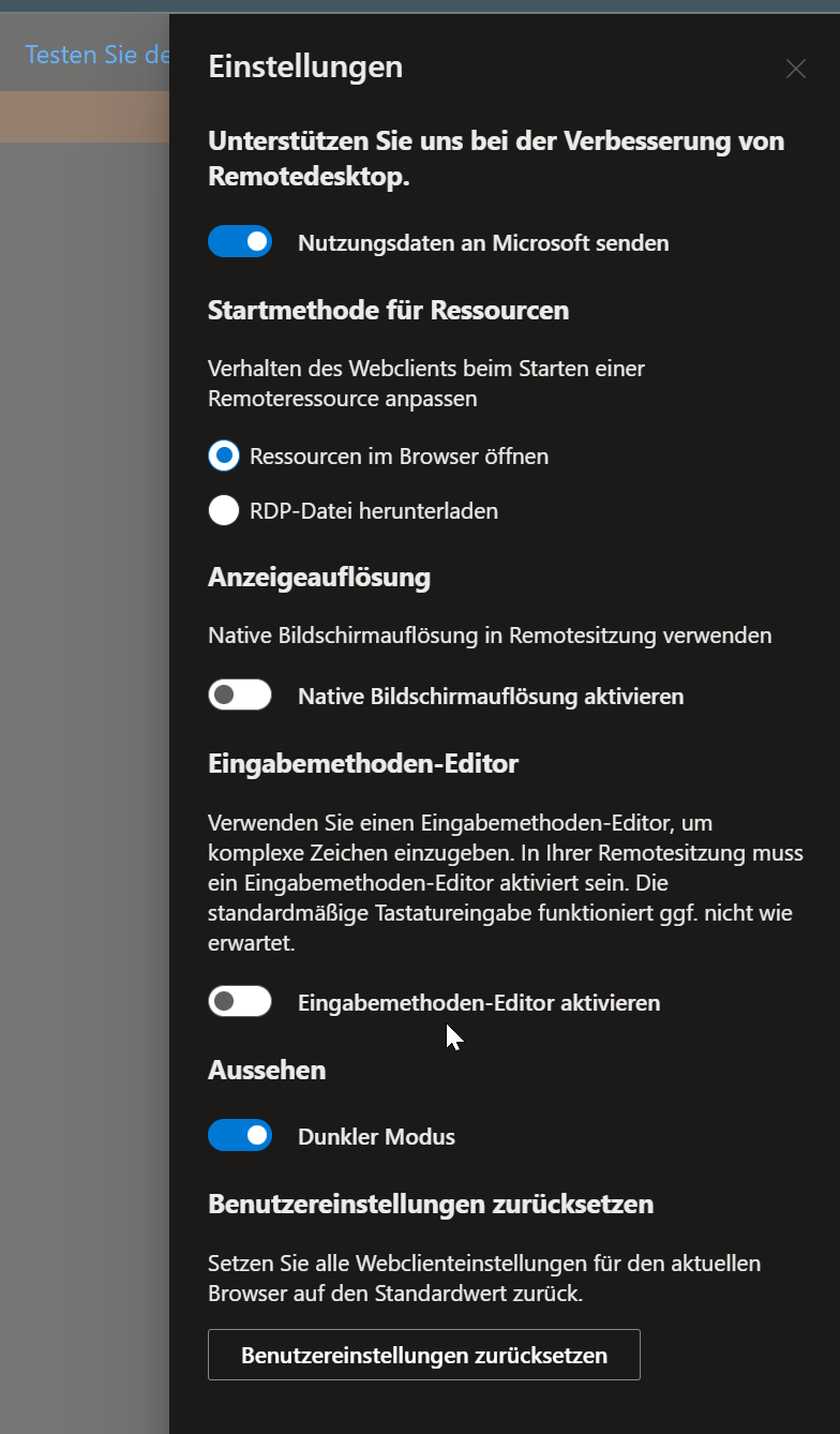 Azure virtual desktop web client default properties microsoft q a