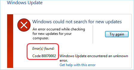 How do I fix error code 0x80070002? - Microsoft Q&A