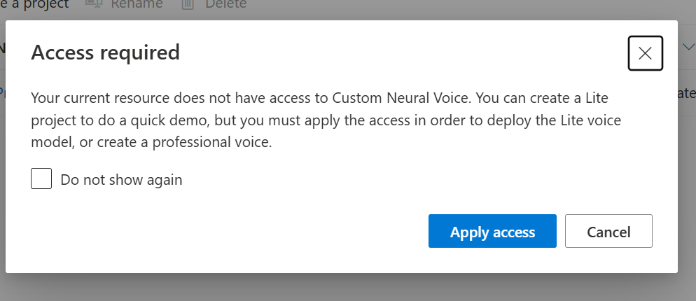 Copying a Custom Neural Voice Model to Another Project in New UI ...