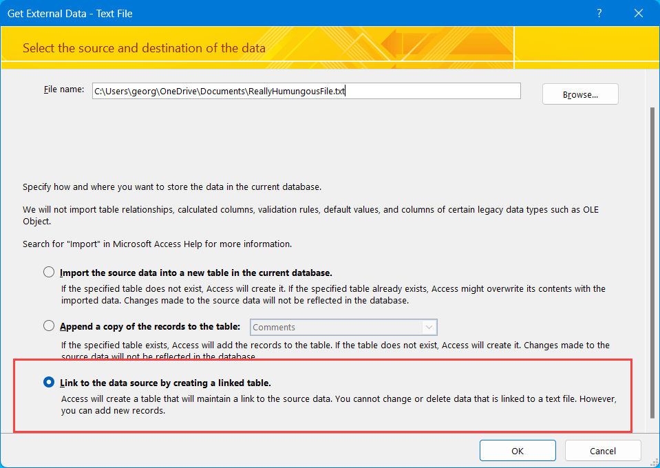 How to import very large 6+gb txt file into Access? - Microsoft Q&A