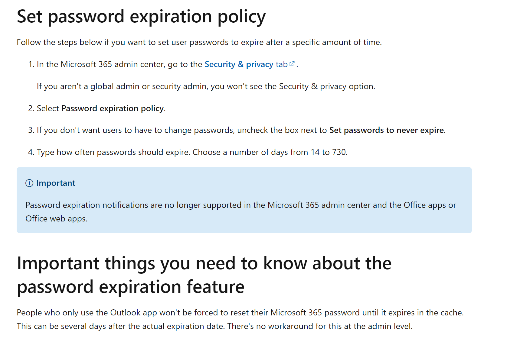 set password expiration policy azure ad