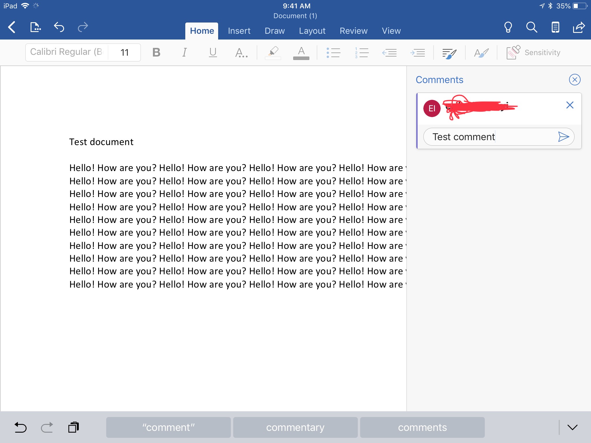 trouble with comments in Word app for iPad - Microsoft Q&A
