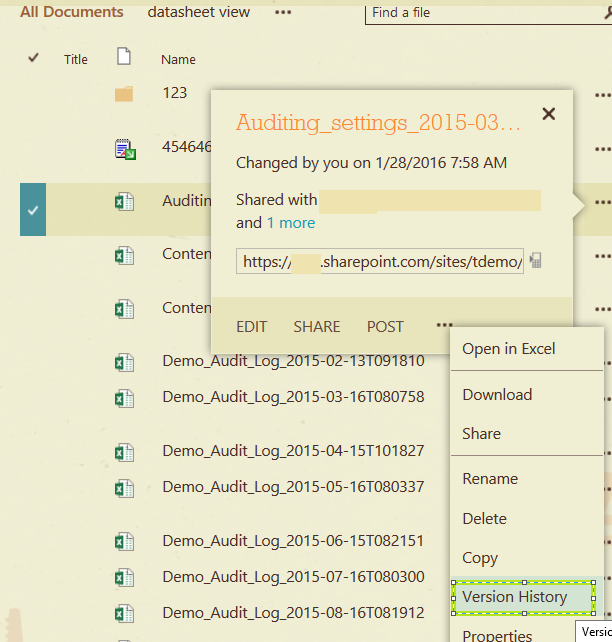 View all versions of documents in a document library - Microsoft Q&A