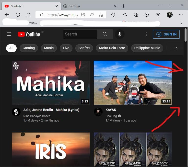 YouTube White Line - Microsoft Q&A