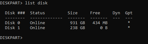 Administrator_ Command Prompt - diskpart 8_4_2025 2_41_16 PM
