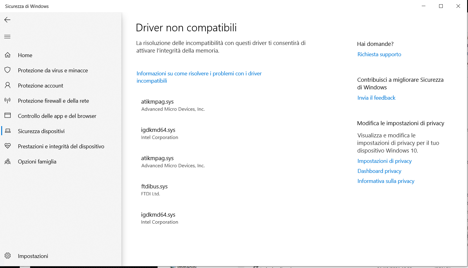 NotCompatibleDrivers