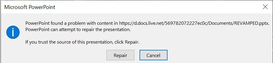 Error opening Powerpoint File - Microsoft Q&A