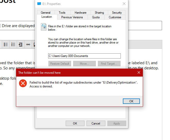 Desktop is now accidently labeled E:\ and all items in the E Drive are ...