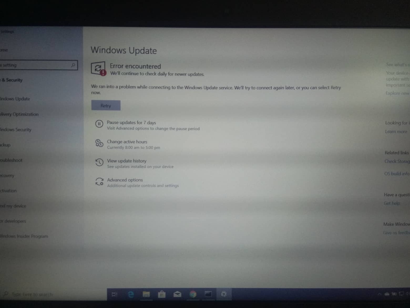 Error Encountered Issue Windows 10 Update - Microsoft Q&A