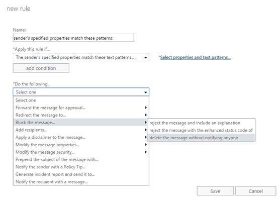 How to set up a Exchange online Mail flow rule in O 365 to block a ...
