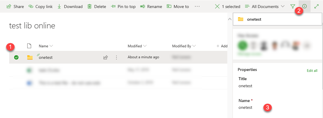 When renaming folder in a document library in SharePoint Online in ...