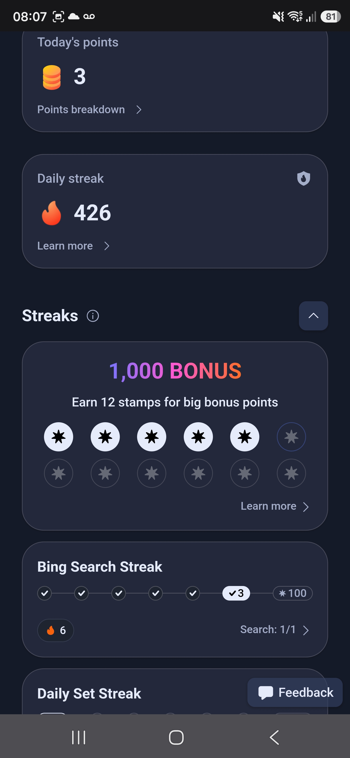 Bug no novo layout: O contador do Daily streak travou - Microsoft Q&A