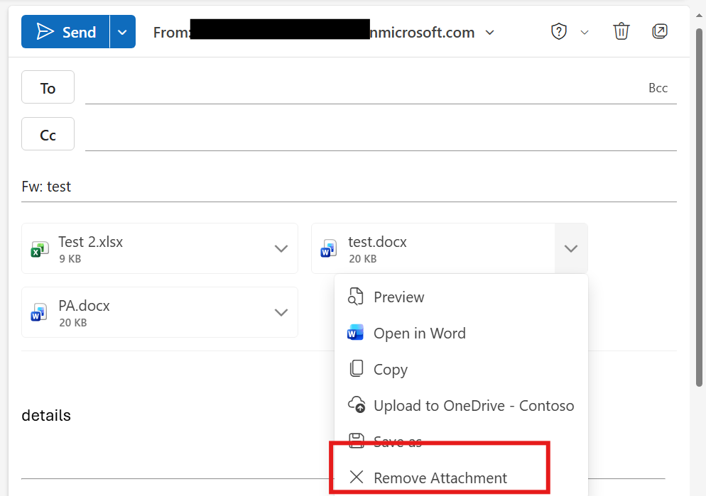 How to remove only the attachment from an email - Microsoft Q&A