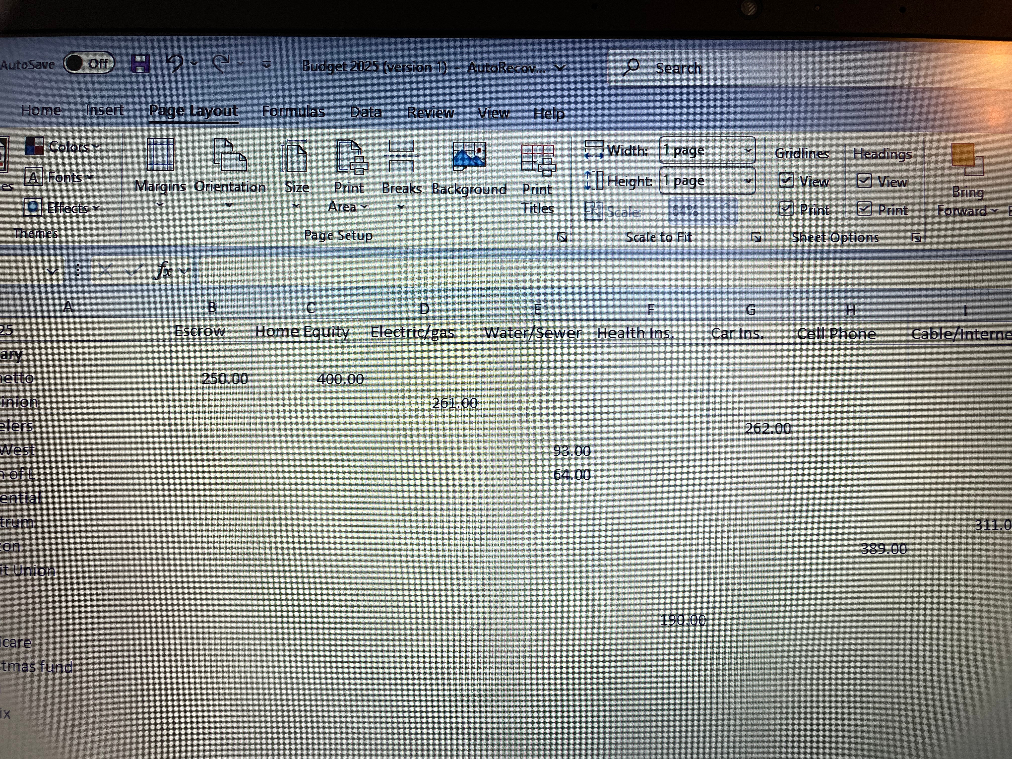 why are some but not all grid lines printing on my excel spread sheet