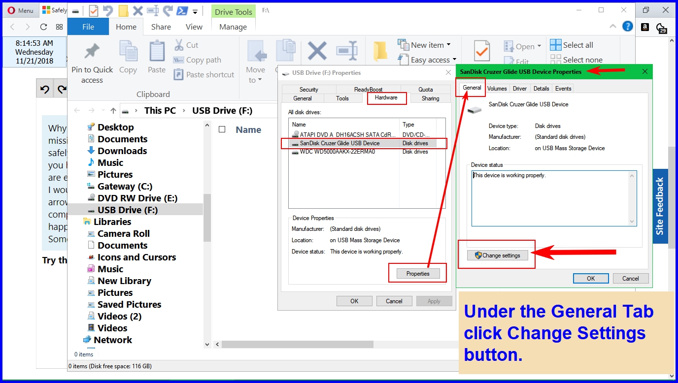 Safely remove hardware error - Microsoft Q&A