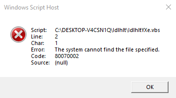 Windows Script Host Error - The system cannot find the file specified ...