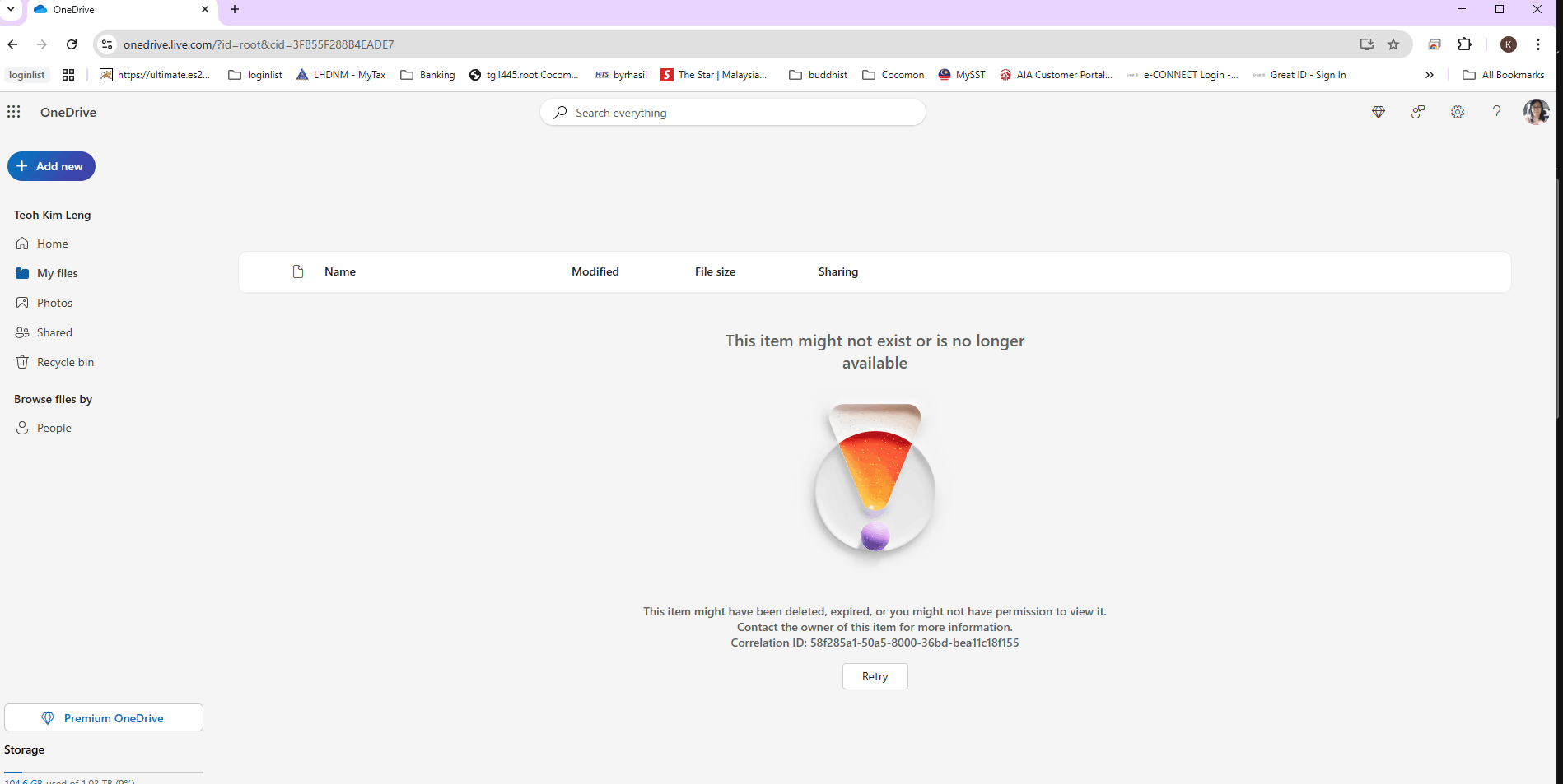 cannot log in onedrive - Microsoft Q&A