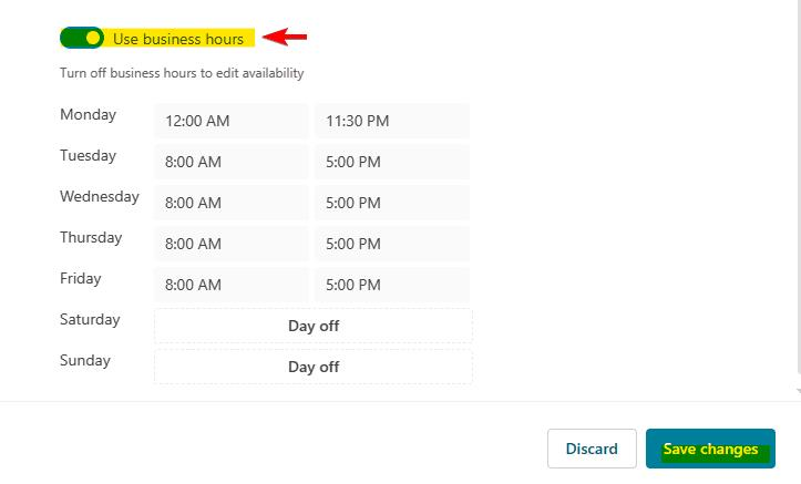 use business hours