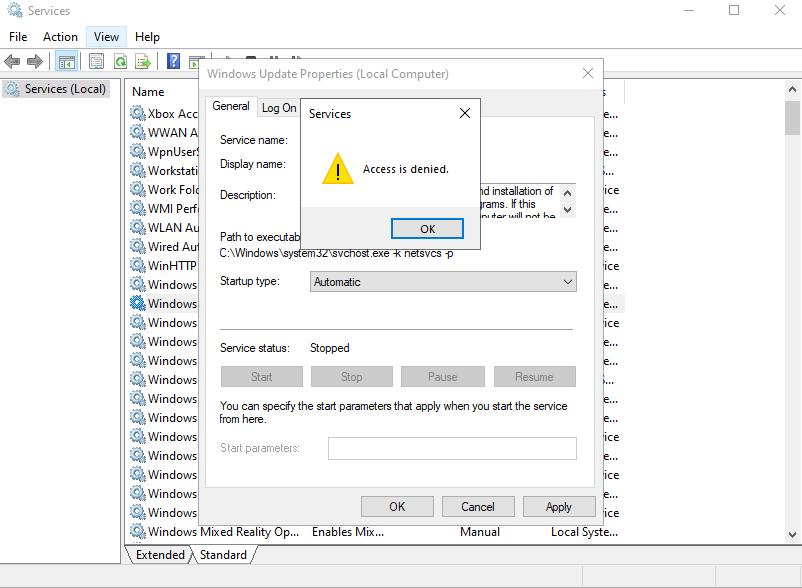 Windows Update Service won't let me enable it to get future updates ...