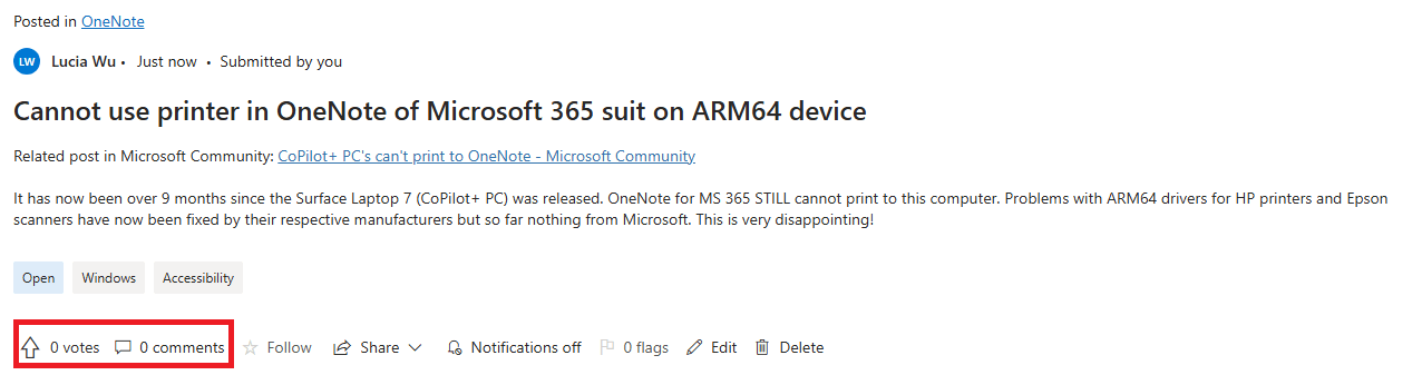 CoPilot+ PC's can't print to OneNote - Microsoft Q&A
