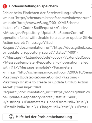 github action error