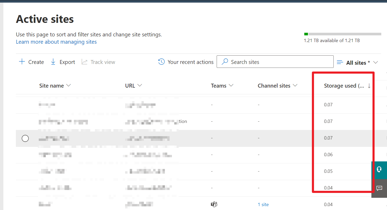 Sharepoint Storage Usage per Site Report - Microsoft Q&A