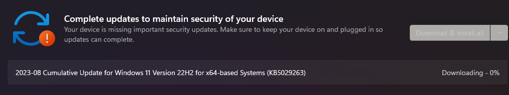 Download and install all button greyed out - Microsoft Q&A