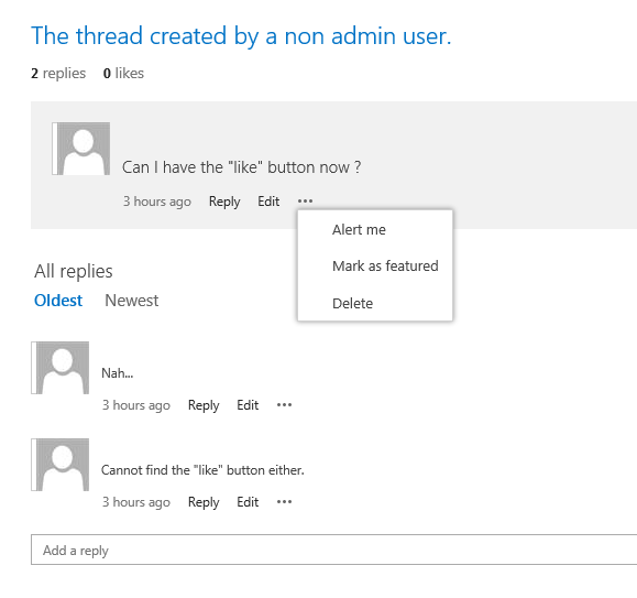 Missing the “like” or “rating” buttons of SharePoint online Discussion ...