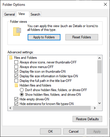 -ON and -OFF suffixes in some Windows 10 configuration options ...