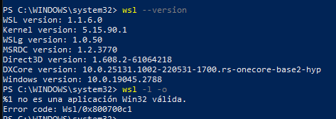 WSL on windows 10 pro shows this error message %1 is not a valid Win32 ...