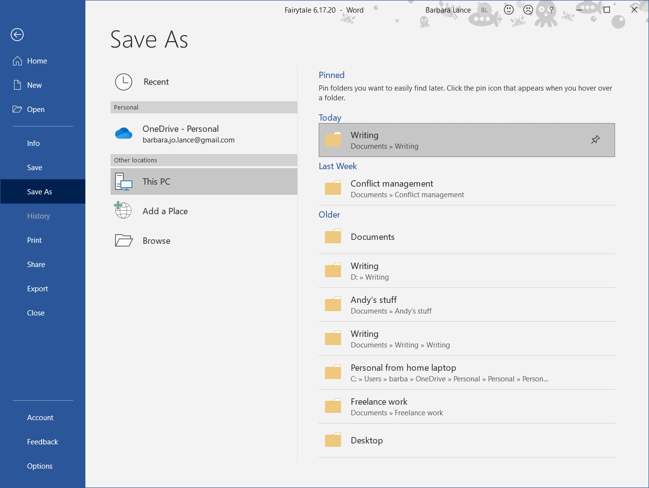 "Save as" isn't automatically using the existing file name - Microsoft Q&A