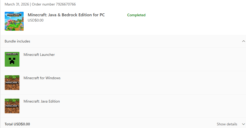 I have bought minecraft from an external service and redeemed the code ...