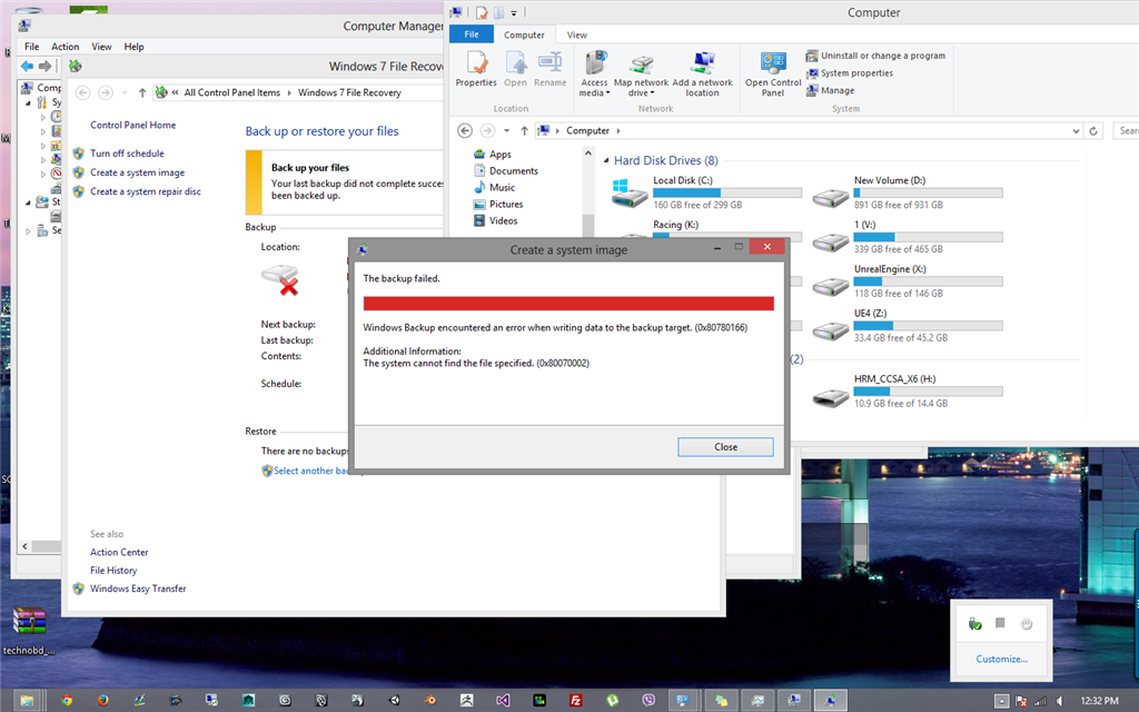 Windows 8 forum: Windows 8 System image backup failure [0x80780166 ...