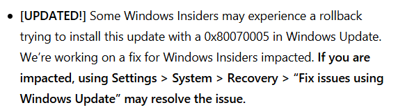 Windows 11 Insider Preview 10.0.26120.4250 (ge_release_upr) retry every ...