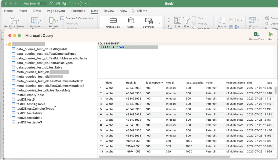 Schema display for Excel on MacOS by ODBC driver - Microsoft Q&A