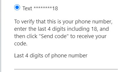 Asking for 4 digits to verify my account then the 18 but doesnt let me ...