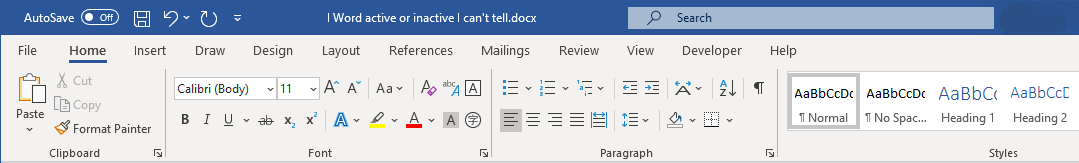 I Word active or inactive? I can't tell - Microsoft Q&A
