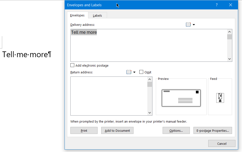 Can I print envelopes with Word 2013? When I go to Mailings and ...