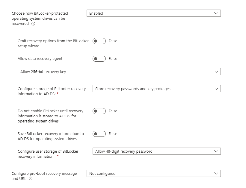 I am applying Bitlocker policy using Intune however it's not being ...
