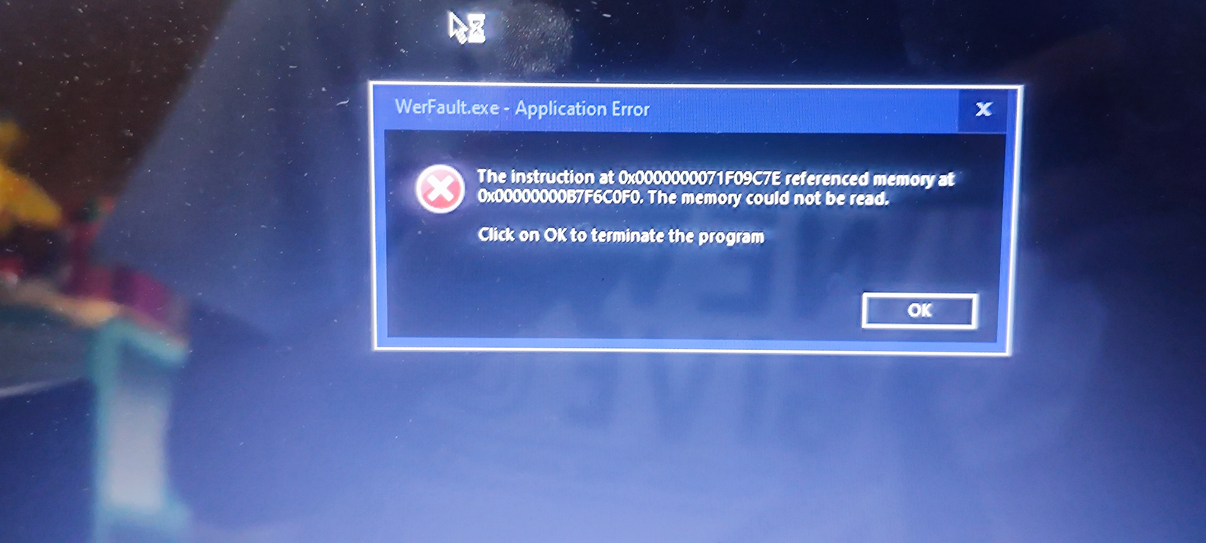 I got an error when I tried to start my laptop and couldn't open