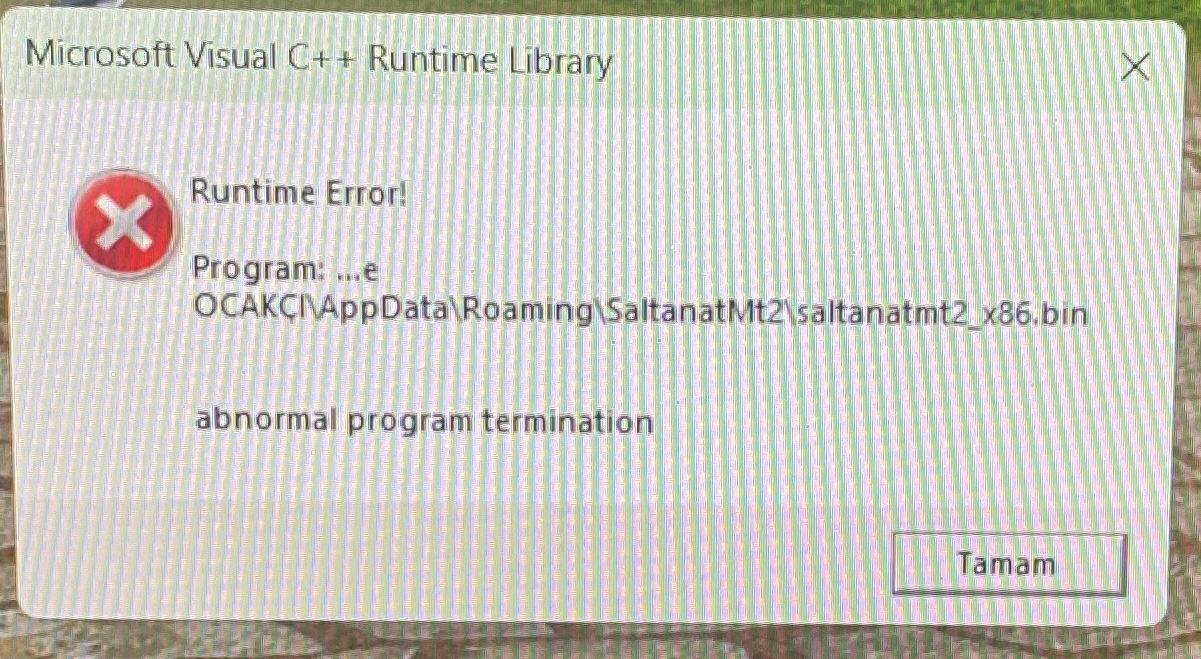 Microsoft visual c++ runtime library anormal program - Microsoft Q&A