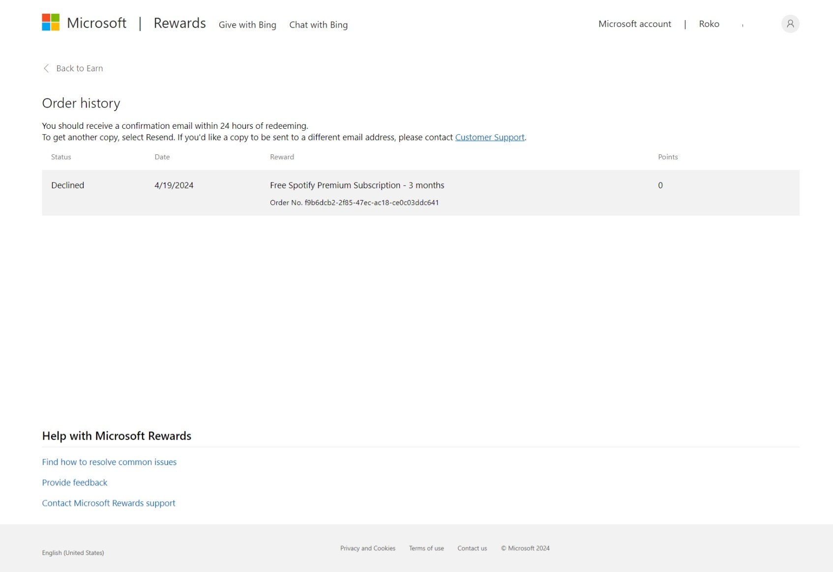 My request to redeem my spotify 3 months free declined and i did not