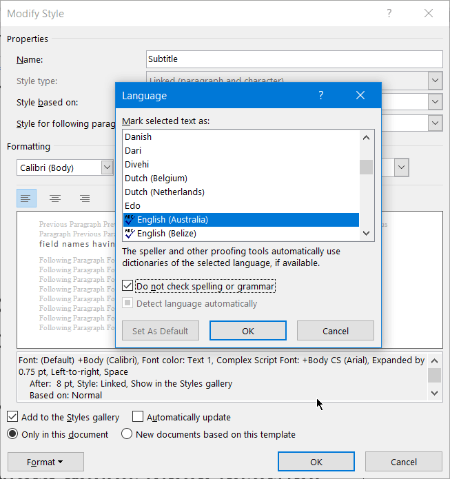 Can I tell Word's Spell Check to ignore a Table Column containing coded ...